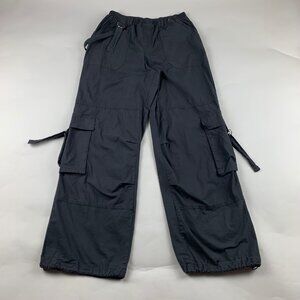 Rachel Paige Charcoal Stretch Poplin Canvas Cargo Pant S